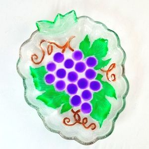 Vintage Grape Handpainted Candy Relish Dish Food Safe